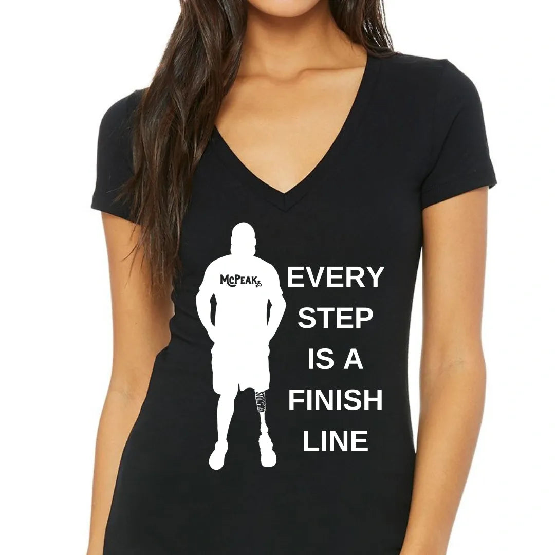 Ladies Every Step Is A Finish Line V Neck